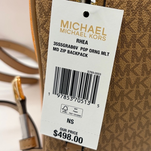 Michael Kors Rhea Medium Color-Block Signature Logo Backpack main image 3